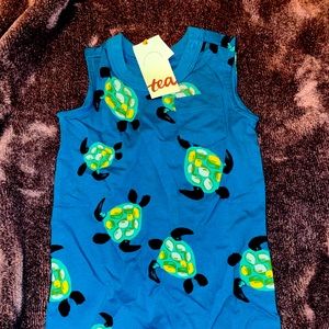 Tea collection turtle pocket tank jumpsuit